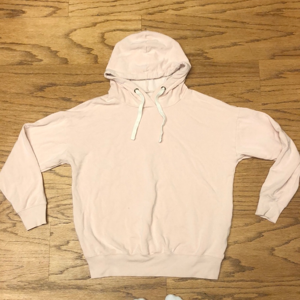 cozy pastel pink hoodie